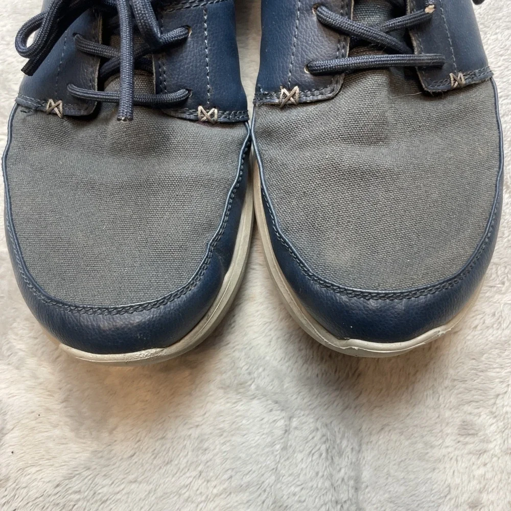 Crocs Mens Kinsale Canvas Sneakers Shoes Sz 11 Navy Tan Nautical Preppy Lace Up